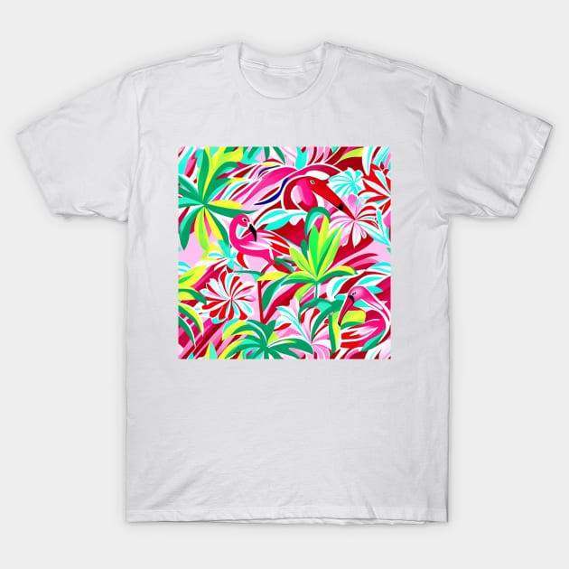 Flamingo Paradise T-Shirt by MugyBlinders